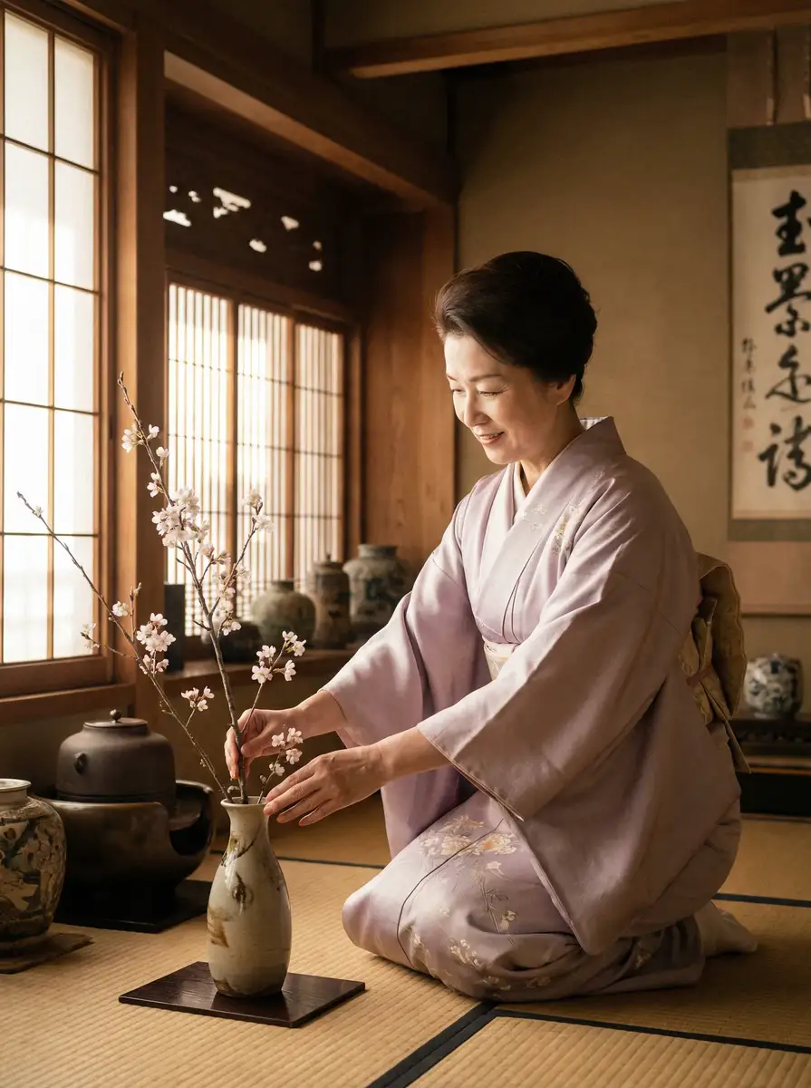 一位优雅的 换妻-换妻影视最新资讯与原创精选|换妻 在和室中插花